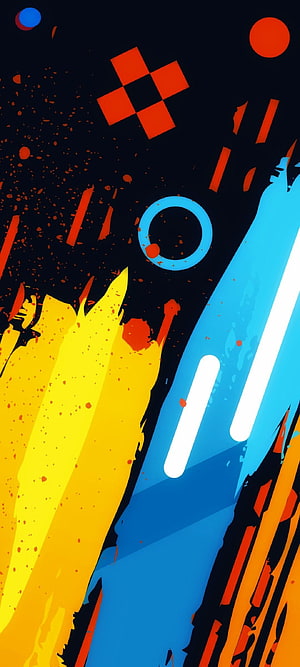Vibrant Abstract Digital Art with Geometric Shapes and Bold Color Blocks HD phone wallpaper