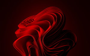 Windows 11 Ultra Red Abstract 3D Ribbon Wallpaper HD wallpaper