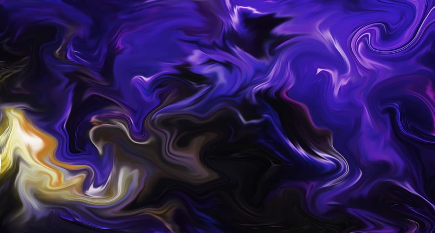 Dark Purple and Gold Abstract Fluid Art with Swirling Liquid Ink Patterns HD wallpaper