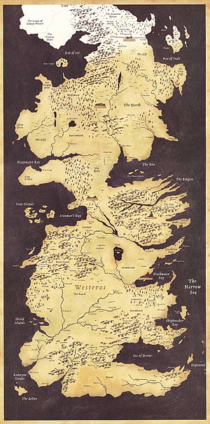 Game of Thrones Westeros Fantasy Map with Regions and Landmarks HD phone wallpaper