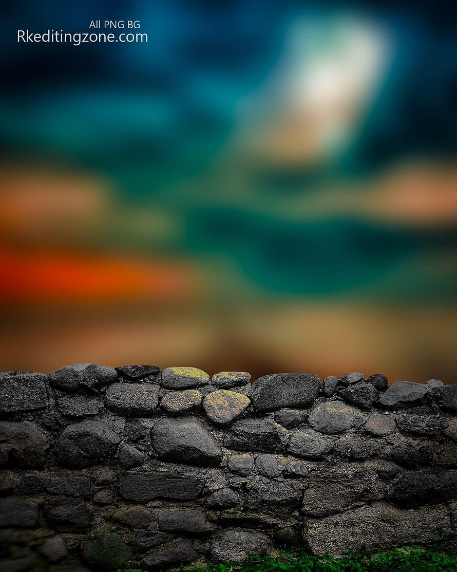 Rustic Stone Wall Texture with Vibrant Bokeh Background HD phone wallpaper