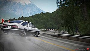Initial D AE86 Drifting on Mountain Road in Forza Motorsport 4 HD wallpaper