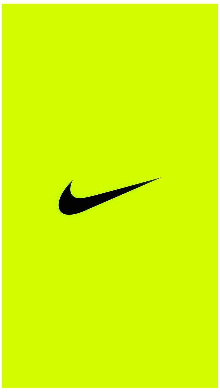 Nike Swoosh Logo on Vibrant Neon Green Background Minimalist Design HD phone wallpaper