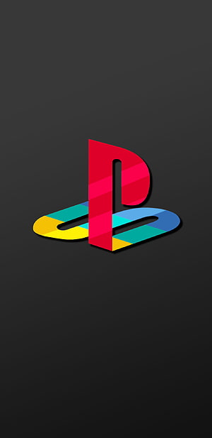PlayStation Logo in Vibrant Colors on Dark Background HD phone wallpaper