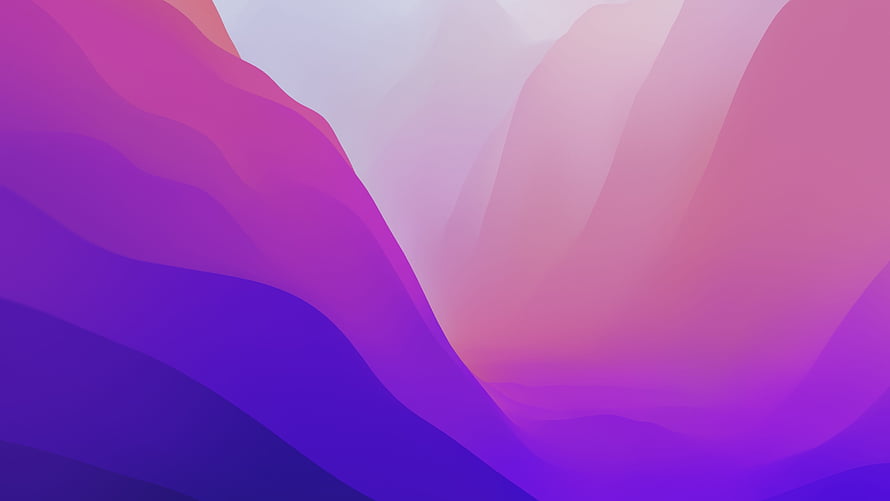 macOS Monterey Abstract Gradient Wallpaper with Flowing Purple and Pink Waves HD wallpaper