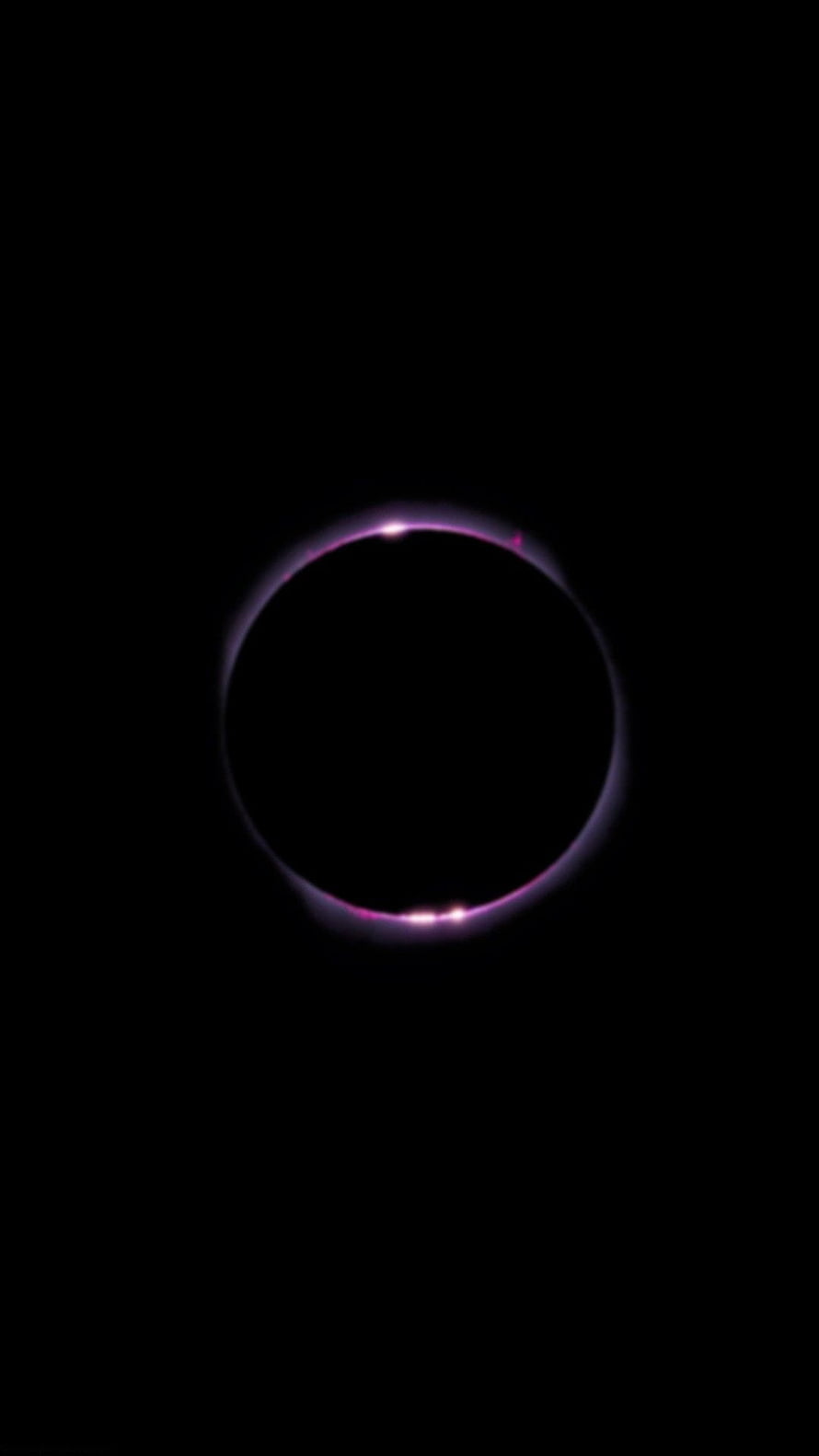 Minimalist purple glowing ring on a black background HD phone wallpaper