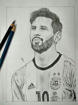 Lionel Messi Argentina National Team Pencil Portrait Sketch HD phone wallpaper