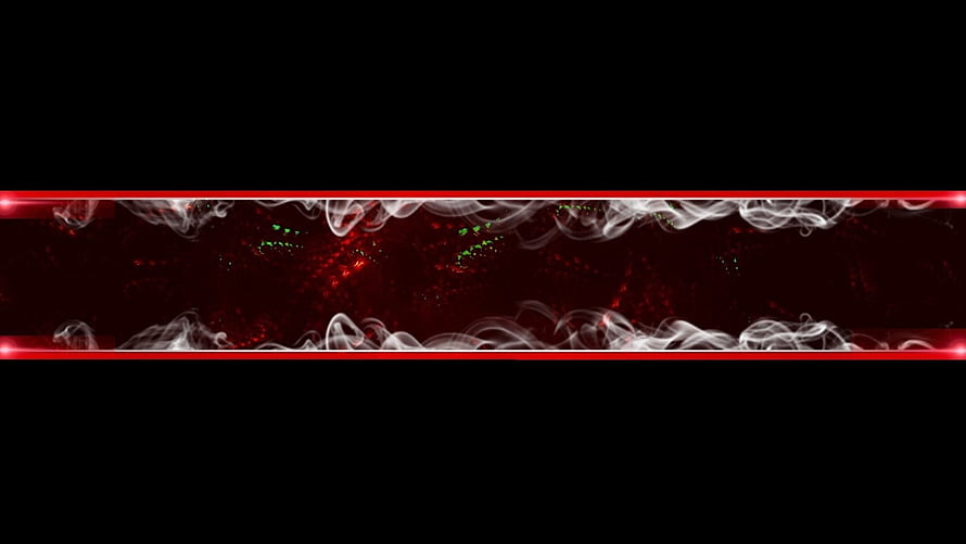 Dark Red Smoke Banner With Glowing Green Particles And White Wisps On Black Background HD wallpaper