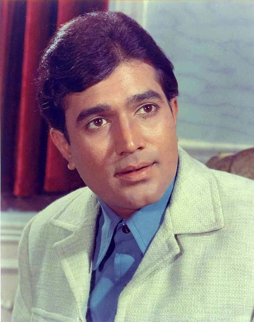 Rajesh Khanna Classic Portrait in Light Suit and Blue Shirt HD phone wallpaper