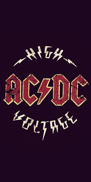 AC/DC High Voltage Album Logo on Dark Purple Background HD phone wallpaper