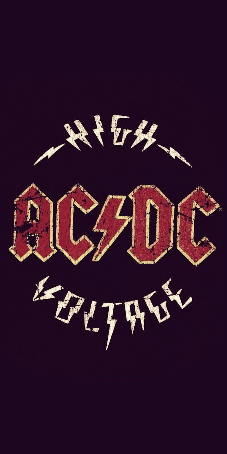 AC/DC High Voltage Album Logo on Dark Purple Background HD phone wallpaper