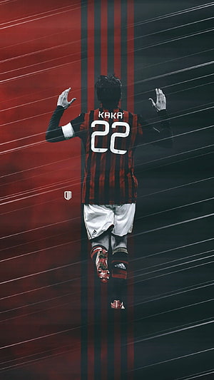Kaka AC Milan Number 22 Striped Jersey Running Portrait HD phone wallpaper