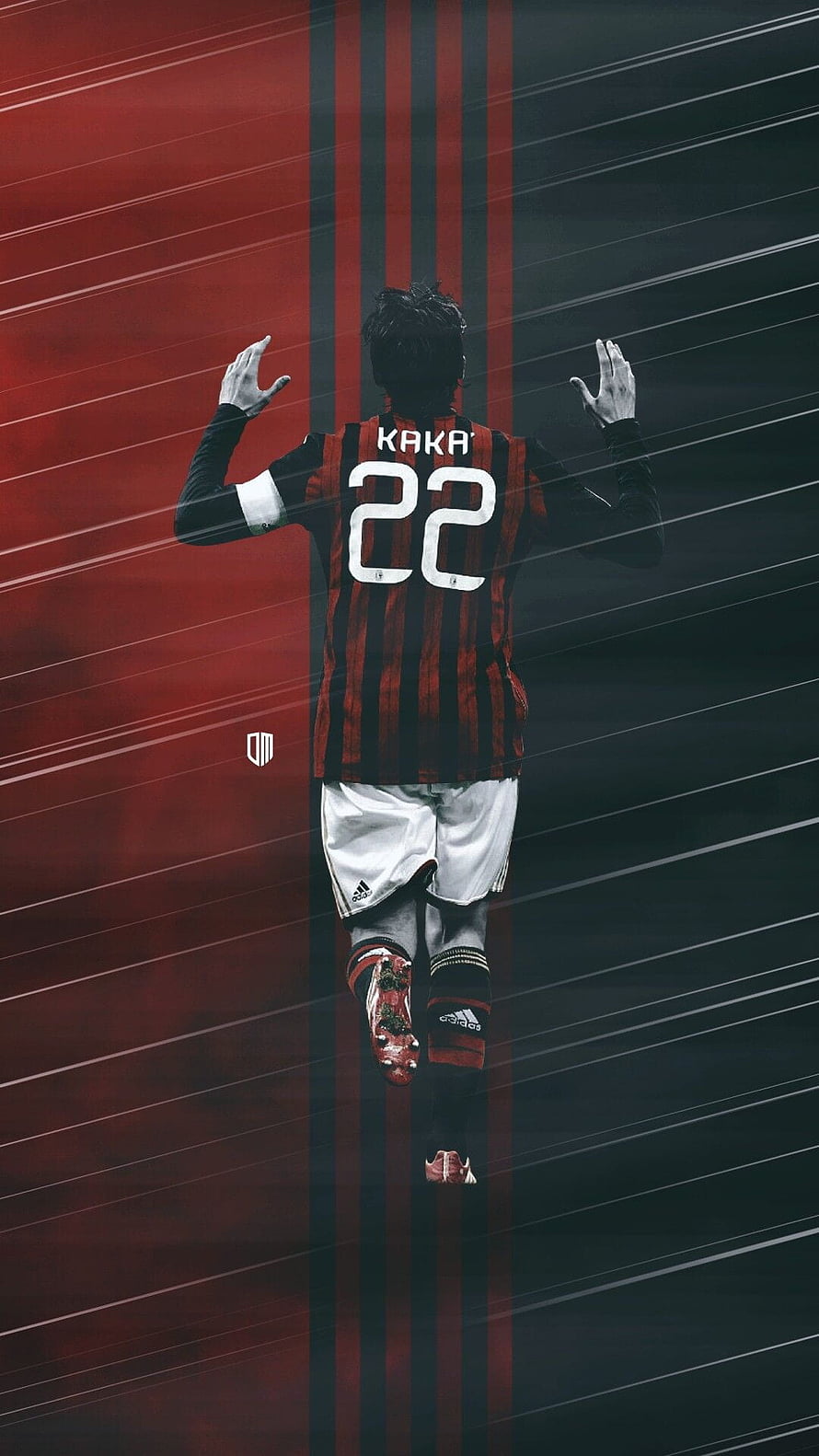 Kaka AC Milan Number 22 Striped Jersey Running Portrait HD phone wallpaper