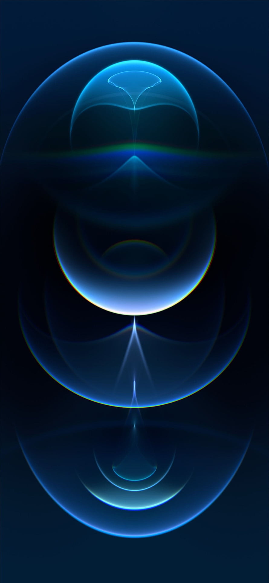 Abstract Blue Geometric Light Art with Symmetrical Curves and Glowing Orbs HD phone wallpaper