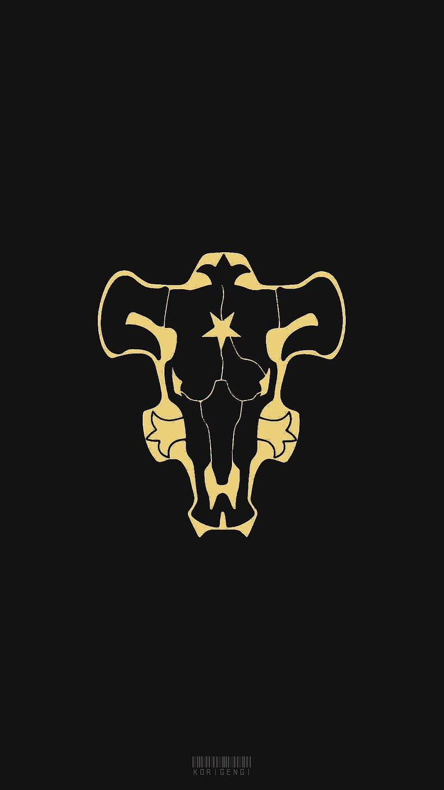 Black Clover Black Bull Squad Emblem Minimalist Gold Skull Design HD phone wallpaper