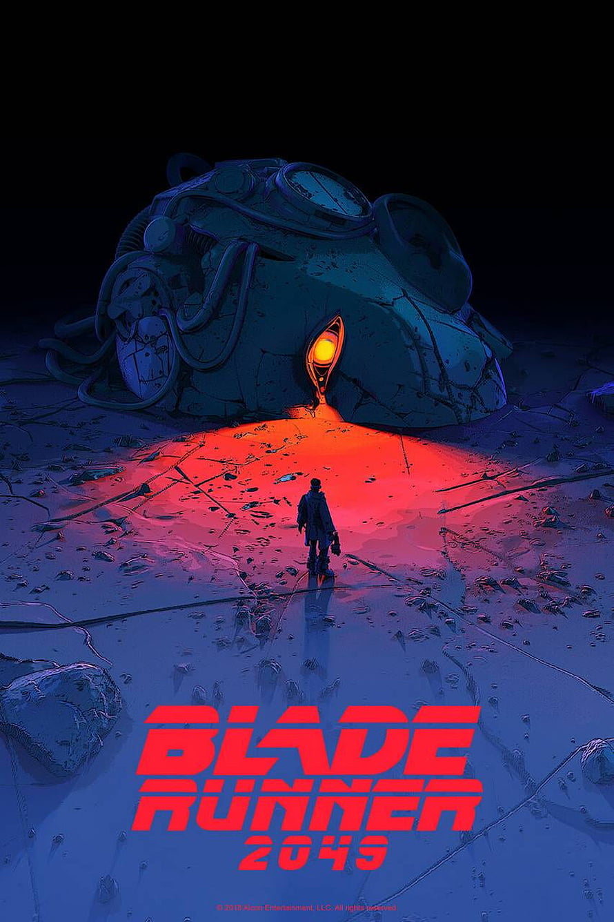 Blade Runner 2049 Cinematic Poster with Lone Figure and Glowing Alien Structure HD phone wallpaper