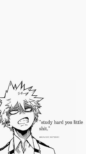 Bakugo Katsuki from My Hero Academia in Black and White Manga Style HD phone wallpaper
