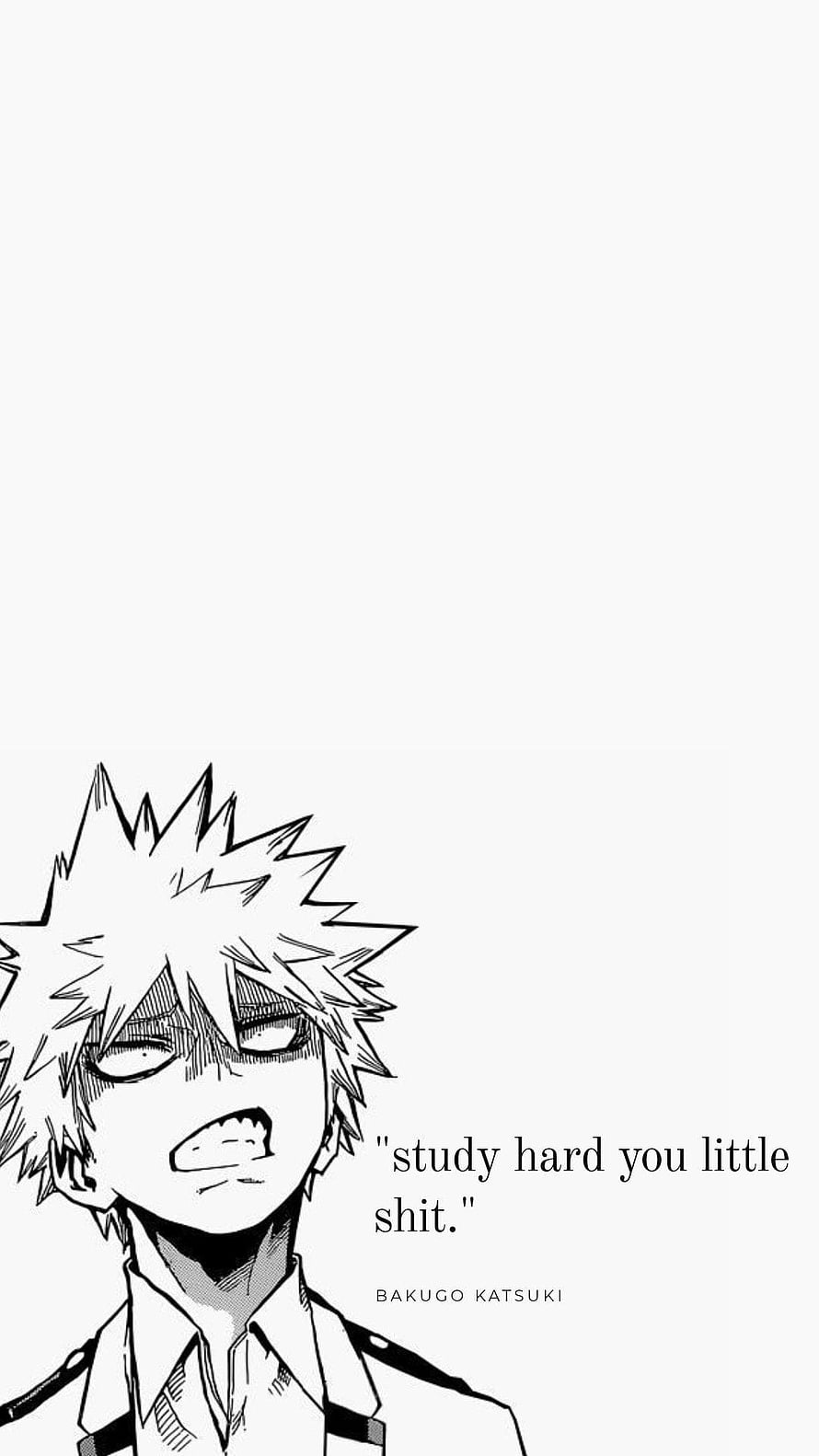 Bakugo Katsuki from My Hero Academia in Black and White Manga Style HD phone wallpaper