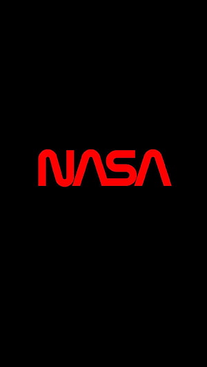 NASA Wordmark Logo in Bold Red Typography on a Minimalist Black Background HD phone wallpaper