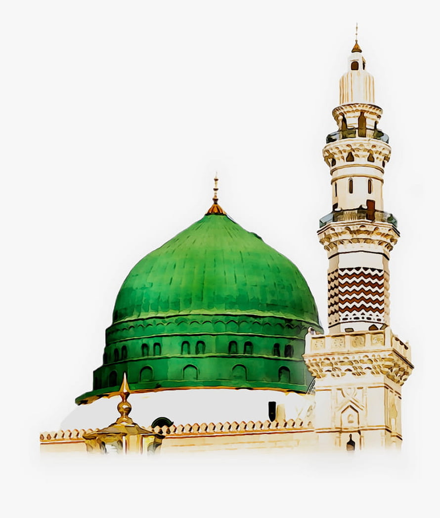 Green Dome and Minaret of the Prophet's Mosque in Medina, Saudi Arabia HD phone wallpaper
