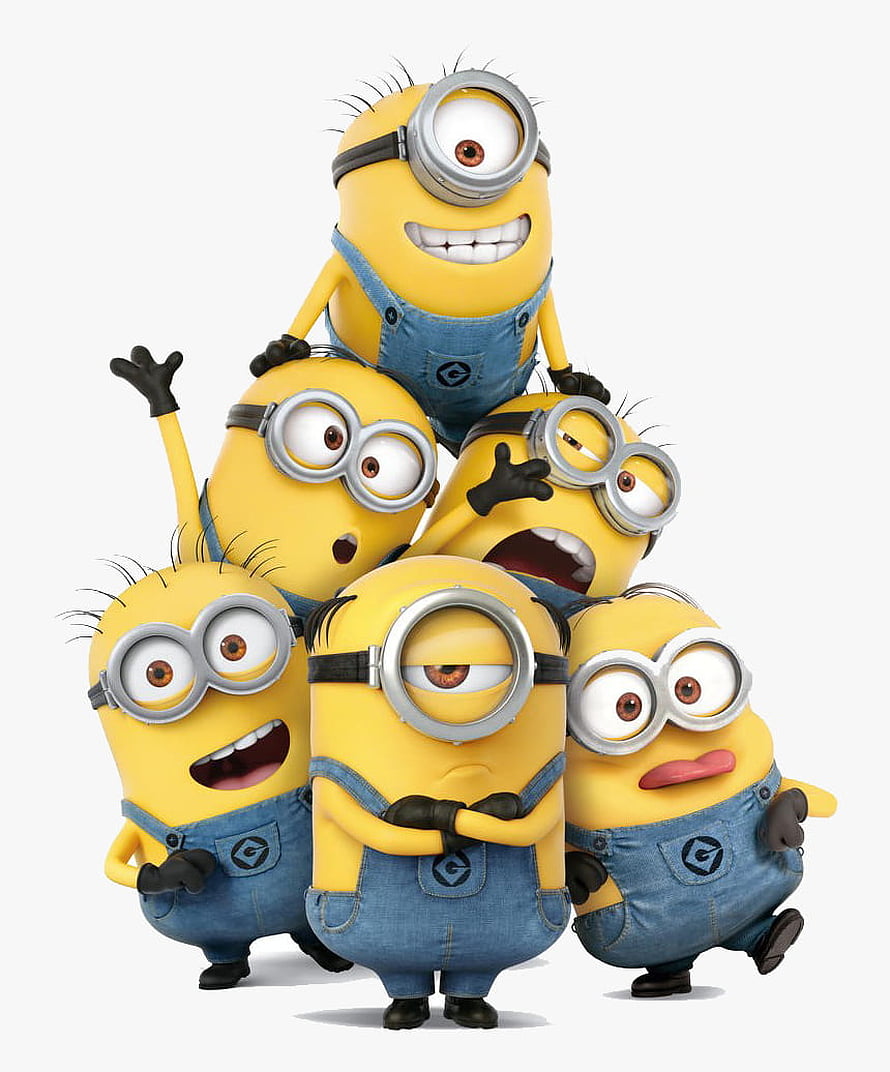 Group of Minions in Blue Overalls with Goggles and Playful Expressions HD phone wallpaper