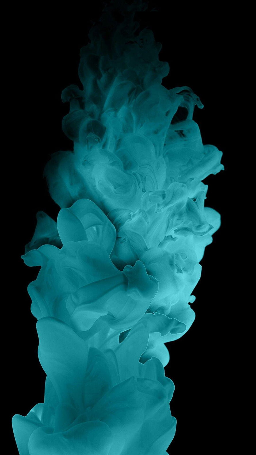 Ethereal Turquoise Ink Plume Rising Through Dark Water HD phone wallpaper