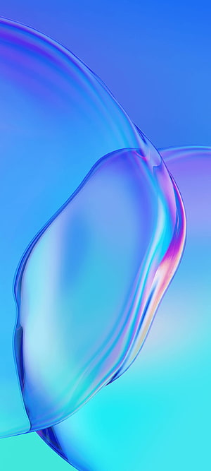 Iridescent Glass Bubble Abstract Art with Blue and Purple Gradient Background HD phone wallpaper