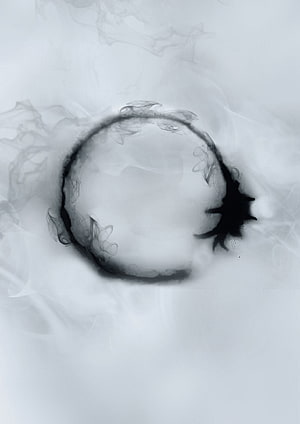 Arrival Minimalist Abstract Poster with Ink Circle and Smoke HD phone wallpaper
