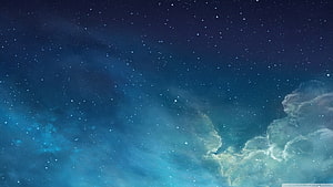 Deep Space Nebula and Star Field in Teal and Indigo Tones HD wallpaper