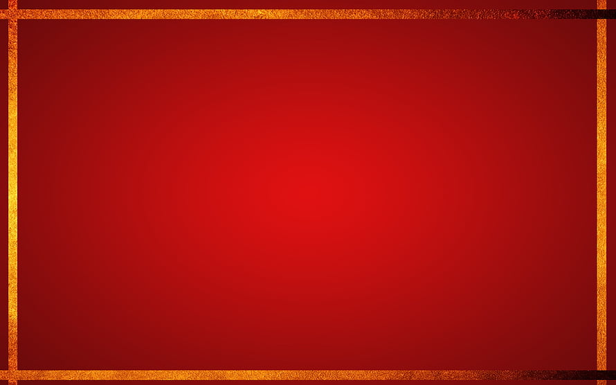 Solid Red Background with Textured Gold Border Frame for Chinese Cultural Design HD wallpaper