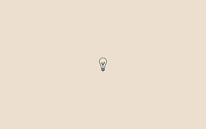 Minimalist Line Art Lightbulb Icon on Soft Beige Background HD wallpaper