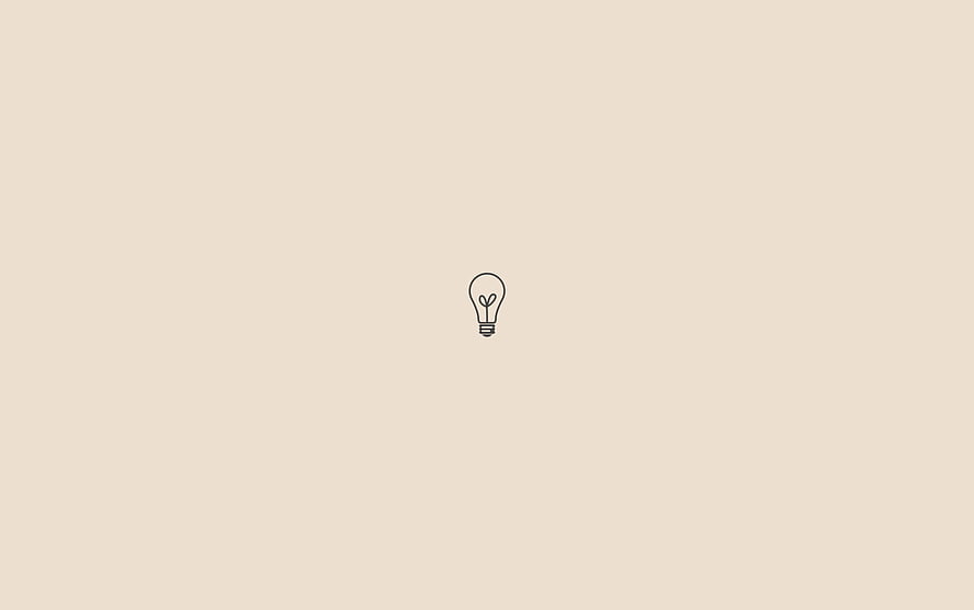 Minimalist Line Art Lightbulb Icon on Soft Beige Background HD wallpaper