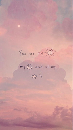 Romantic Sky Quote With Handwritten Sun Moon And Star Doodles HD phone wallpaper