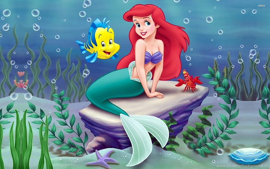 Ariel and Friends in an Underwater Scene from The Little Mermaid HD wallpaper
