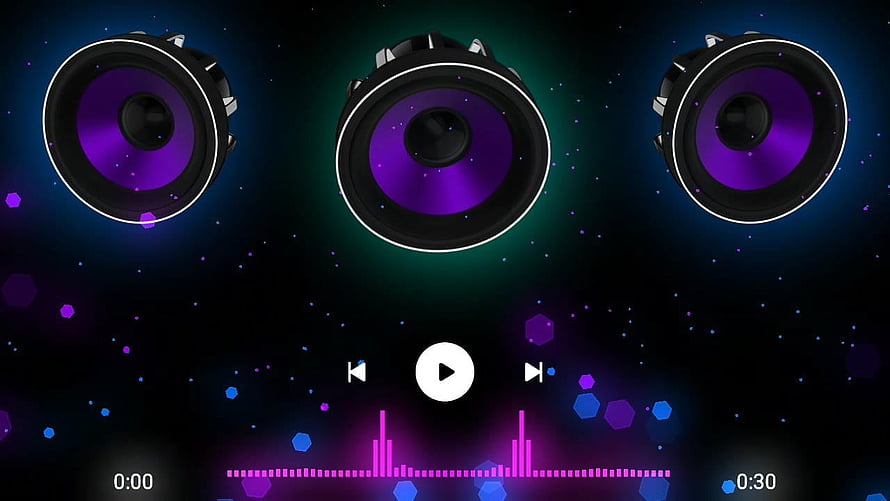 Avee Player Speaker Template with Purple Bass Boost and Audio Visualizer HD wallpaper