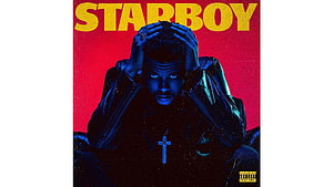 The Weeknd Starboy Album Cover Artwork with Red Background and Blue Lighting HD wallpaper