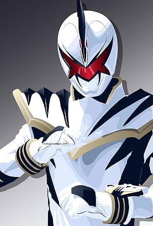 Trent White Ranger Power Rangers Character Illustration HD phone wallpaper