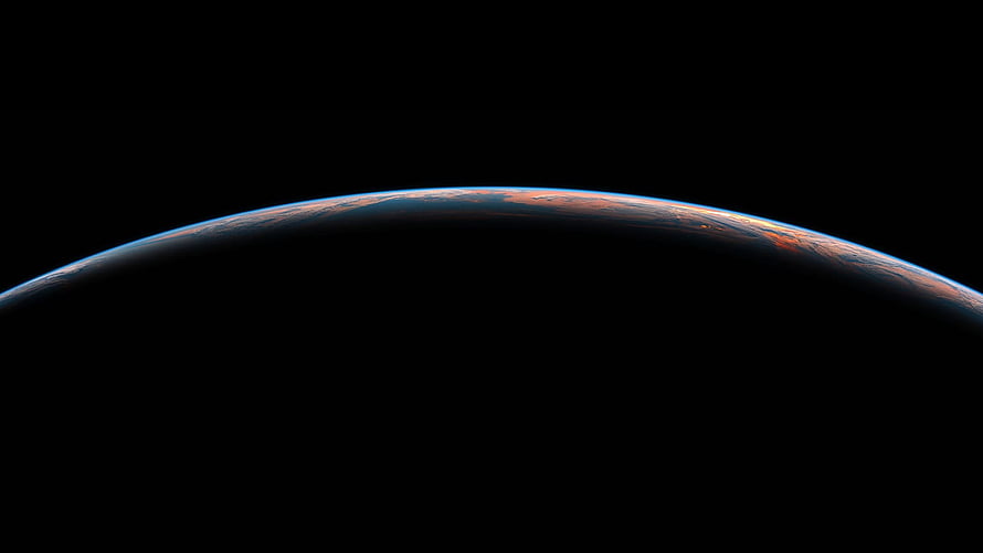 Earth Horizon From Space With Atmospheric Glow Against Black Void HD wallpaper