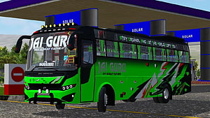 Jai Guru Green Tourist Bus Livery Design at Solar Station HD wallpaper