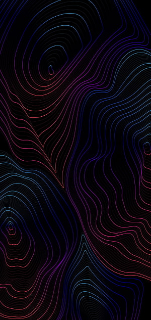 Neon Topographic Contour Lines Abstract Dark Wallpaper HD phone wallpaper
