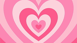 Concentric Pink Hearts Pattern in Powerpuff Girls Style HD wallpaper