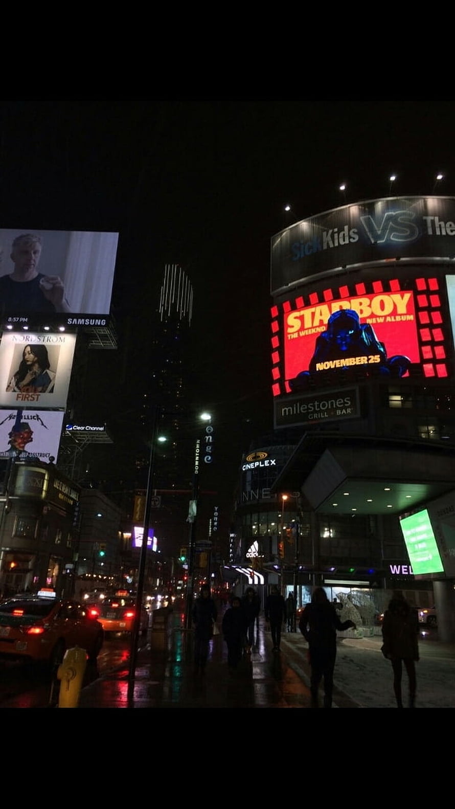 The Weeknd Starboy Billboard in Times Square at Night HD phone wallpaper