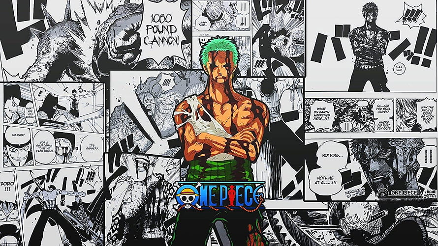 Roronoa Zoro One Piece Manga Panel Collage Wallpaper HD wallpaper