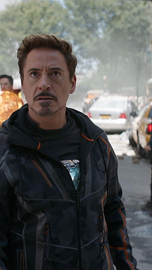 Robert Downey Jr as Tony Stark in Avengers Infinity War Cinematic Scene HD phone wallpaper