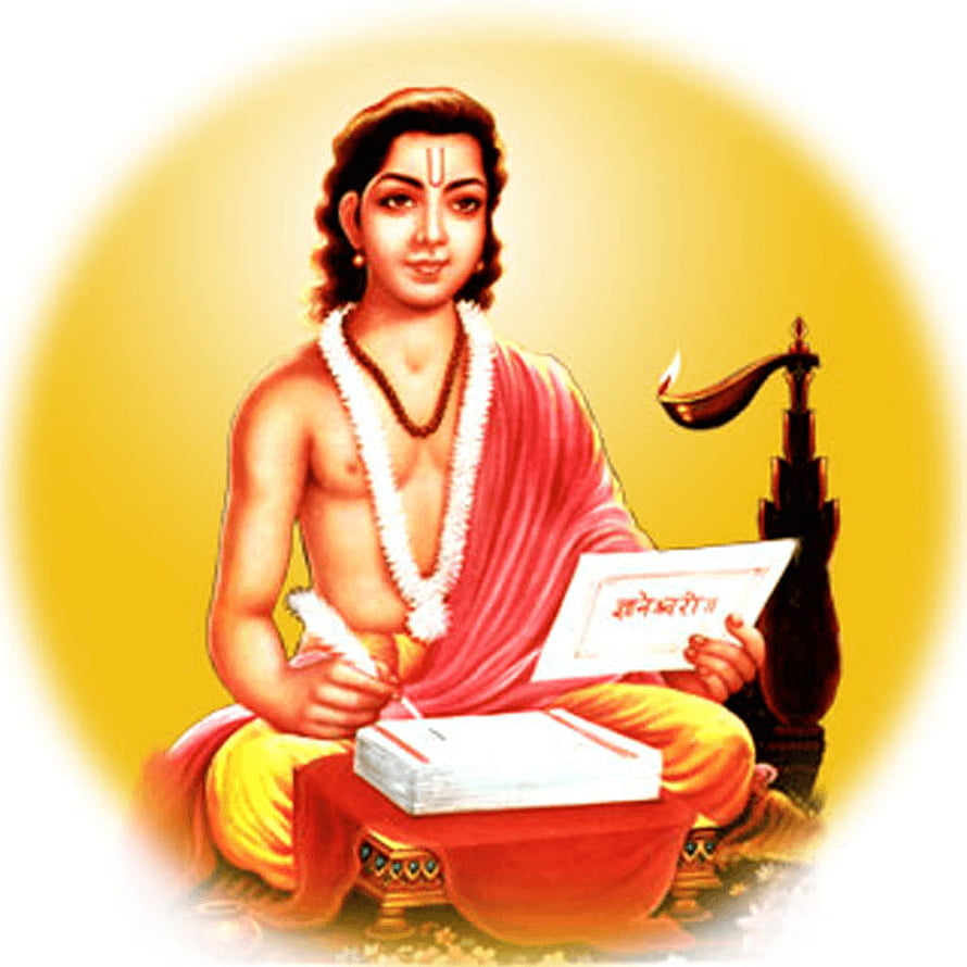 Sant Dnyaneshwar Writing Manuscript with Oil Lamp and Sacred Text HD phone wallpaper