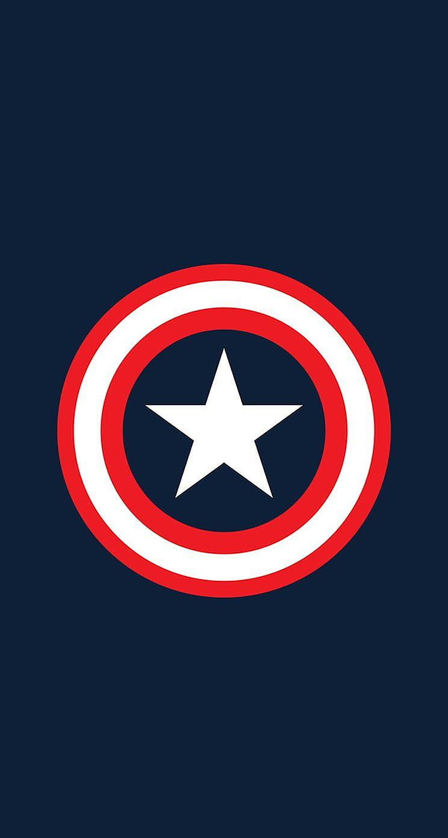 Captain America Shield Emblem on Dark Navy Background Minimalist Marvel Icon HD phone wallpaper