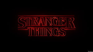 Stranger Things Neon Logo on Black Background HD wallpaper