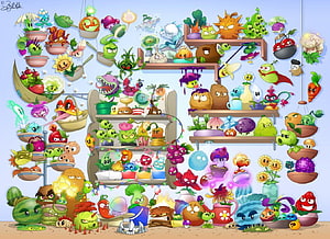 Plants vs Zombies 2 Character Collection Illustration HD wallpaper