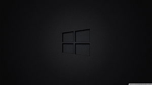 Windows 11 Dark Mode Minimalist Desktop Background with Subtle Logo HD wallpaper