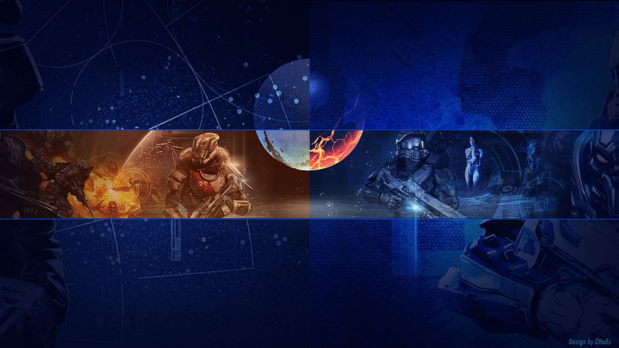 Halo Infinite Sci-Fi Space Battle Artwork with Master Chief and Covenant HD wallpaper